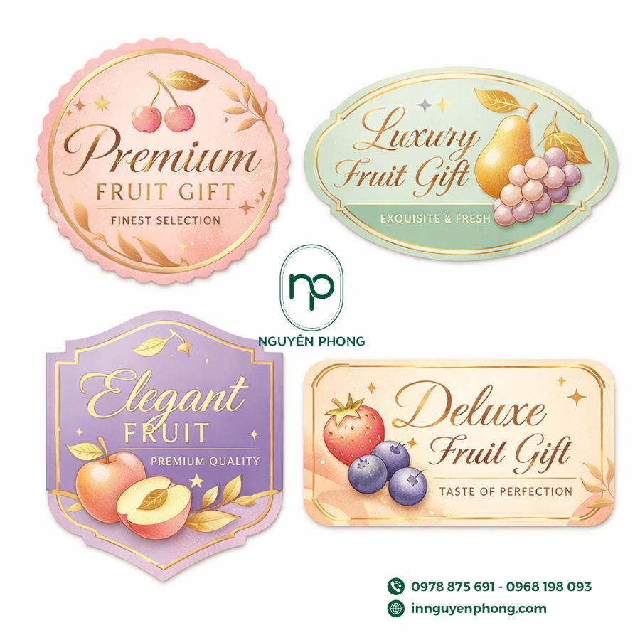 In tem nhãn dán trái cây hoa quả